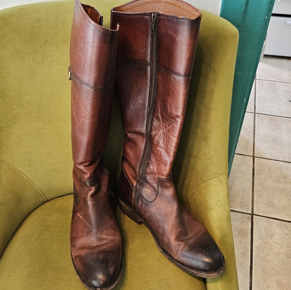 Women's Brown Leather riding Boots